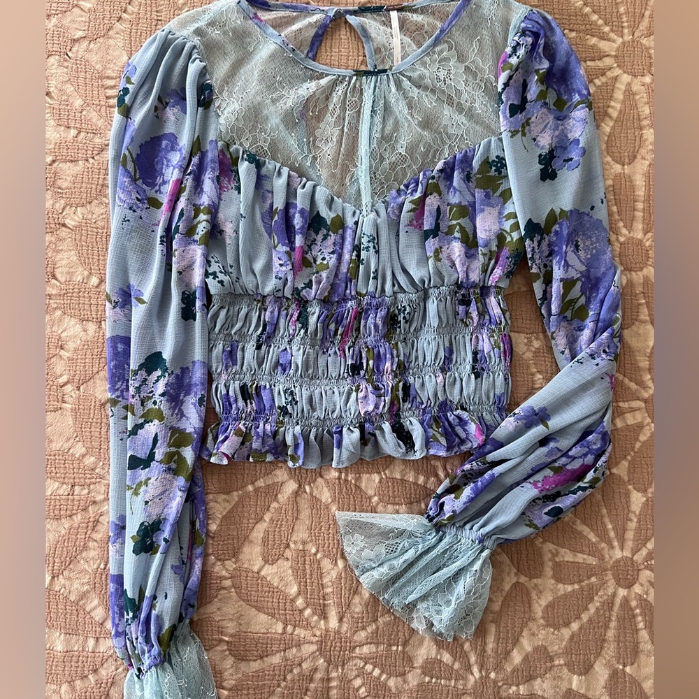 Free People Crop Top Blouse